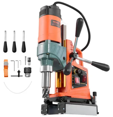 Produktbild von VEVOR Magnetbohrmaschine, 1400 W, 50 mm Bohrdurchmesser, 0-850 U/min Geschwindigkeit, umkehrbare Richtung, Magnetbohrmaschine für Metalloberflächen, elektrische Bohrmaschine für Industrie und Heimwerker, Einzelartikel