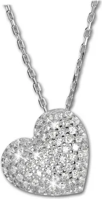 Produktbild von SilberDream 925 Echt Silber Halskette 44,5cm Herz Anhänger Zirkonia D2SDK4986W