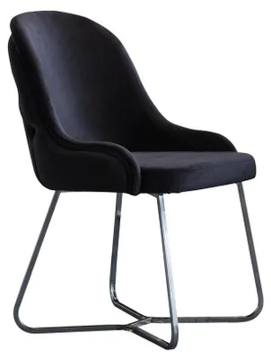 Produktbild von Schwarzer Esszimmerstuhl Designer Küchenstühle Edle Lehnstühle