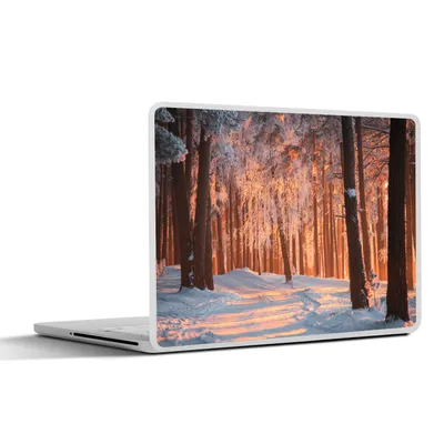 Produktbild von MuchoWow® Laptop Aufkleber Sticker Cover Winter - Wald - Baum 25x18 cm - Laptop-Deko