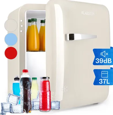 Zdjęcie produktu dla Klarstein Mini lodówka, 32 l, mała, cicha, lodówka biurowa, wygląd retro