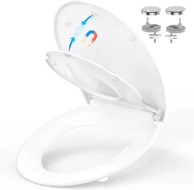 Zdjęcie produktu dla Deska sedesowa z nakładką dla dzieci, z funkcją cichego zamykania, wykonana z tworzywa Duroplast, 2 w 1, idealna dla rodzin