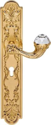 Produktbild von Casa Padrino Luxus Jugendstil Türgriff Set mit Swarovski Kristallglas Gold 16,4 x H. 41,8 cm - Barock & Jugendstil Hotel Accessoires Türklinken