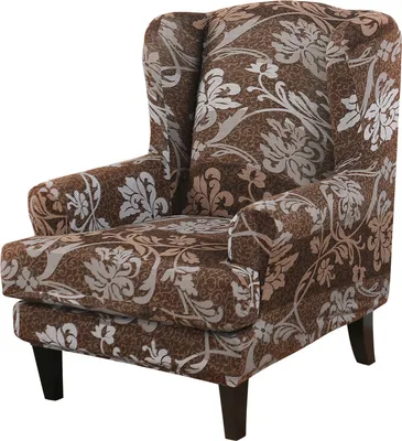 Produktbild von ele ELEOPTION Wingback Chair Schonbezüge mit Kissenbezug für Sofa Chair Armchair Sofa,hellbraun  gestreift