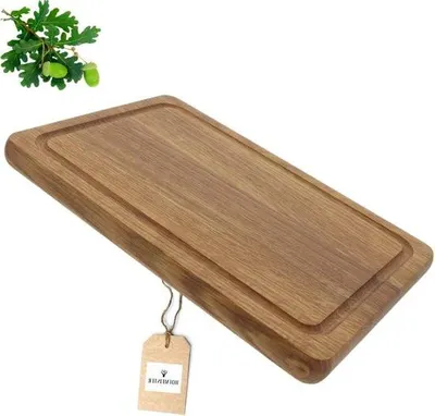Produktbild von Eichen-Schneidebrett (30 cm mit Sägespalten)