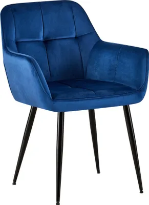 Immagine prodotto di Sedia per visitatori CLP Emia con cuciture decorative, colore blu, materiale: velluto
