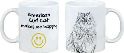 Zdjęcie produktu dla "Amerikanisch Lockig" - Kubek z motywem kota, wesoły kubek dla miłośników psów, spersonalizowany produkt marki Art-Dog