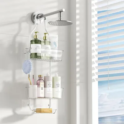 Produktbild von 3-stufiger Duschkabinen-Organizer - Badezimmerregal - Chrom