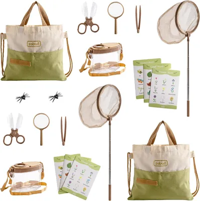 Productafbeelding van Ontdekkingsset voor buiten, 2-delig, met vlindernetjes en insectenbakken, voor kinderen