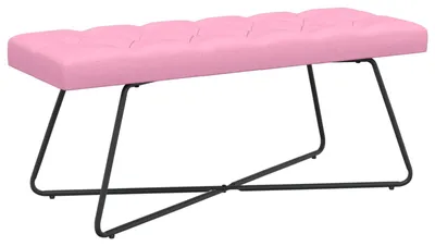 Obrázek produktu pro Lavička vidaXL s knoflíkovým prošíváním, růžová, 110 x 40 x 46 cm, látka