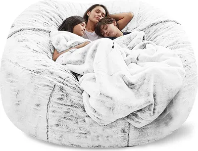 Produktbild von (6ft/180*90cm, Dunkelweiß)Bean Bag Chair CoverStuhlkissen, multifunktionaler Sitzsack, weicher und bequemer Sitzsackbezug, Wohnzimmer-Schlafzimmer-Möbel (nur Bezug, kein Füllstoff)