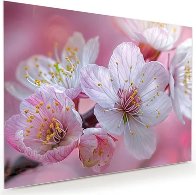 Produktbild von Glasbild 120x90cm in XXL für Wohnzimmer, Schlafzimmer Motiv Kirschblüten