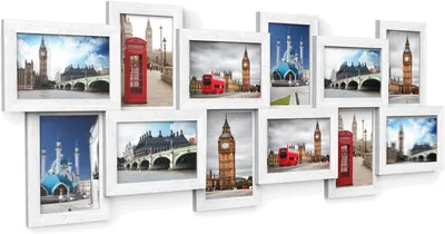 Produktbild von Fotofotorahmen-Collage – Set mit 12 Fotofotrahmen für Fotos im Format 10 x 15 cm – aus MDF und Glas