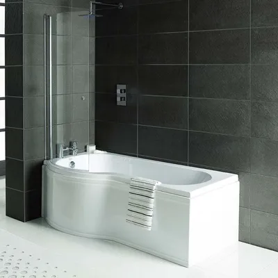 Produktbild von Raumspar Badewanne Skali mit Duschzone 167,5x85/75cm links weiß Komplett-Set