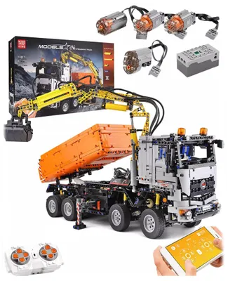 Productafbeelding van COIL speelbouwstenen, RC-vrachtwagen van blokken, pneumatische vrachtwagen, Mould King 19007S, pneumatische vrachtwagen, MOC-afstandsbedieningsauto, bewegende onderdelen, 2819 stuks.