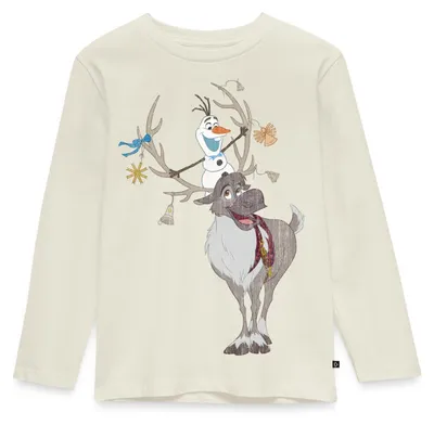 Produktbild von Spreadshirt Frozen Sven Und Olaf Mit Weihnachtsschmuck Kinder Premium Langarmshirt, 134/140 (8 Jahre), Naturweiß