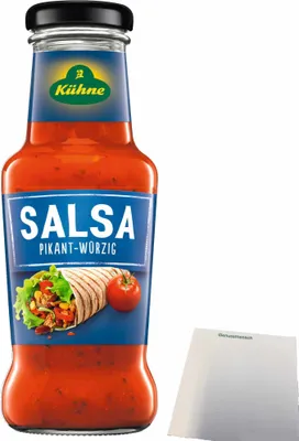 Produktbild von Kühne Salsa-Sauce pikant-würzig (250ml Flasche) + usy Block
