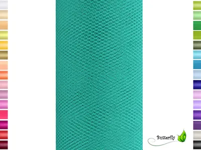 Produktbild von 9m Rolle Tüll 50cm, Farbauswahl:türkis 343