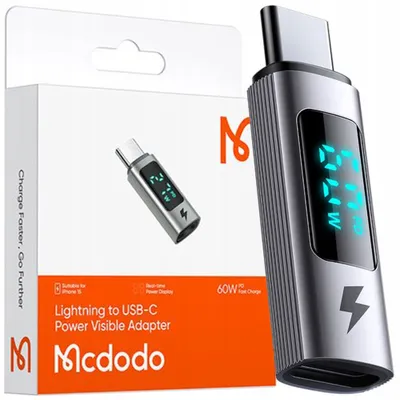 Image de Mcdodo Adaptateur Usb-C Usb Type C Vers Lightning Iphone 60W Meter