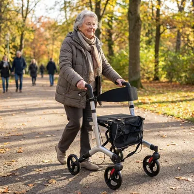 Produktbild von abc HOME | Rollator Leichtgewicht 7,3kg Alu | Ankipphilfe | klappbar, bis 130 kg