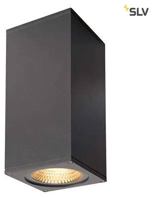 Produktbild von SLV 234515 BIG THEO WALL Outdoor Wandleuchte zweiflammig LED 3000K Flood up Beam down anthrazit B H T 13 29 13,5 cm