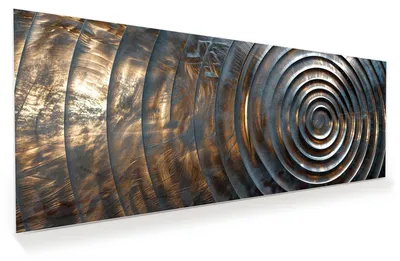Produktbild von Glasbild 125x50cm in XXL für Wohnzimmer, Schlafzimmer Motiv Metallische Spiralen