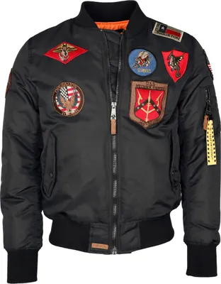 Produktbild von Top Gun Bomberjacke im Pilotenstil mit Patches TG20191053 Herren black 3XL