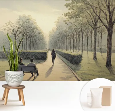 Obrázok produktu pre Samolepiaca fototapeta – 208 x 146 cm – tapeta – nástenná tapeta – nástenné obrazy – samolepiaca fólia – dekoratívna fólia – tapetová fólia – stena – dekorácia – obývacia izba – Parkfrieden