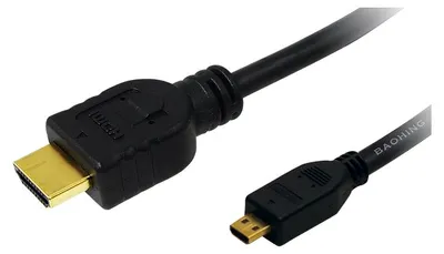 Obrázok produktu pre LogiLink CH0032, 2 m, Typ HDMI (štandard), Typ HDMI D (micro), 3D kompatibilita, 8,16 Gbit/s, Čierna