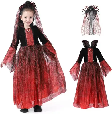 Zdjęcie produktu dla Kostium Strój Wampira Wampirzyca Przebranie na Halloween Czarny 10-12 Lat