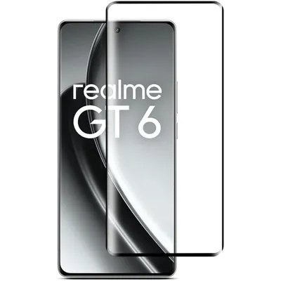 Produktbild von Mobigear Premium  Realme GT 6 Panzerglas Gehärtetes Glas Displayschutz - Hüllenfreundlich - Schwarz