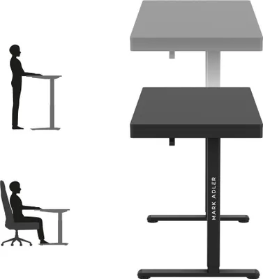 Zdjęcie produktu dla MARK ADLER Leader 8.2 | Biurko stojące z regulacją wysokości i szufladą | 120x60cm | 3 przyciski pamięci | Gniazdo USB i C | Czarny