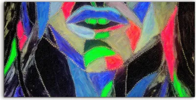 Produktbild von Coloray - Glasbild - 100x50 cm - Wandbild - Glasbilder - Foto Mädchengesicht moderne Malerei