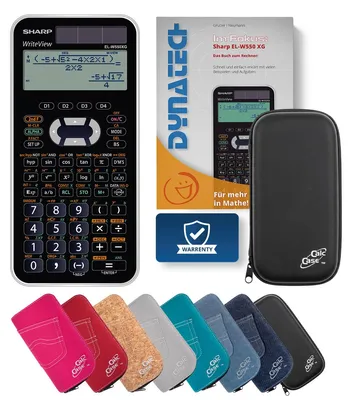 Produktbild von Sharp EL-W550 XG Taschenrechner mit Schutztasche schwarz und Fachbuch