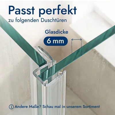 Produktbild von Bagnoxx Duschdichtung Anschlagdichtung 90 Grad, transparentes Eckprofil für Duschkabine im Bad, 6mm Glasstärke, Duschtürdichtung, PVC Duschlippe, 90 Grad Abdichtung