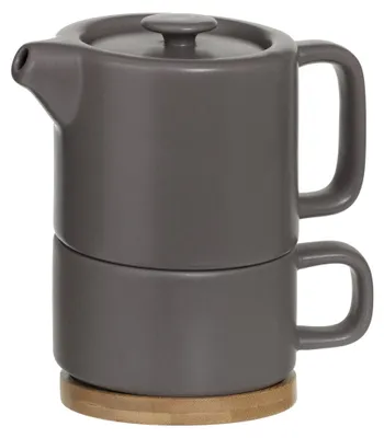 Obrázok produktu pre Čajová Kanvica So Šálkou Prírodná Taupe 400 Ml
