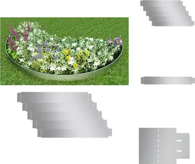 Immagine prodotto di vidaXL Set di 5 bordure flessibili in acciaio zincato 100x14 cm - Bordatura del prato