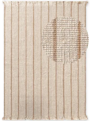 Image de Tapis en jute "Sierra" de Elle Decoration, couleur crème naturelle et dorée, tissé à la main, robuste