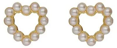 Immagine prodotto di Orecchini placcati oro a forma di cuore con perle Sera A5574-00DT