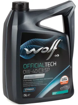 Produktbild von WOLF Officialtech C3 SP für 0W-40 5 Liter Motoröl Motorenöl HC Synthese MS-10725 MS-12633 9.55535-S2 DEXOS 2 Dexos R 229.31 229.51 229.52 Mclaren MOB