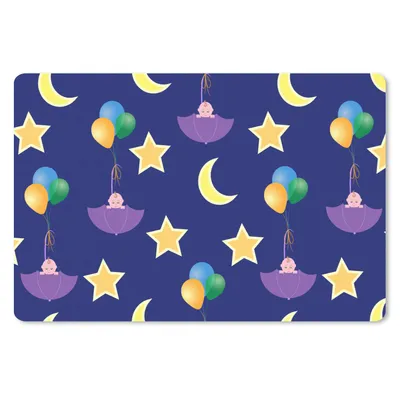Produktbild von MuchoWow® Mauspad Mousepad Sterne - Muster - Regenschirm - Geburt 27x18 cm - Mousepads - Maus Mat - Pad - Mausunterlage - Büroartikel - Desk Matten