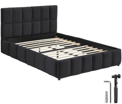Produktbild von tectake® Polsterbett Shirley Samtbezug mit Steppmuster Belastbarkeit 250 kg