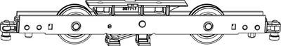 Produktbild von MACO HS Laufwagen mitte einzeln, ohne Bürsten, 300 kg, silber (214691)