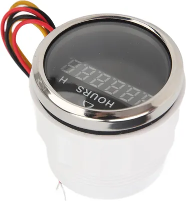Obrázok produktu pre DC 9?32V 52MM Boat Round Digital Hour Meter High Precise Hourmeter Round Gauge for RVs Yachts Fishing Boats Black Dial Silver Bezel