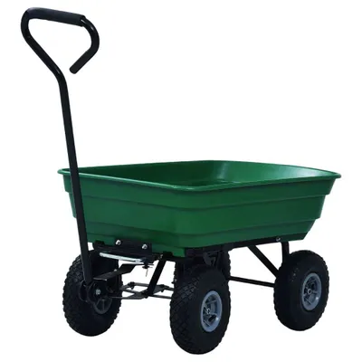 Immagine prodotto di Carrello Manuale Ribaltabile da Giardino 300 kg 75 L Verde