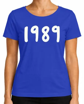 Zdjęcie produktu dla Vintage 1989 Retro 90s Year of Birthday Gift Vintage Birthday Ladies T-Shirt, niebieski, L