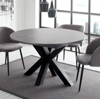 Produktbild von Esstisch schwarz keramik dunkel 110x78 cm Big System Rund Stern 110 Auszug