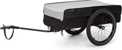 Produktbild von Fahrradanhänger, Transportanhänger - Handwagenanhänger - Für den Transport von Einkäufen - Wasserdichte Regenhaube - 50 Liter Fassungsvermögen - Grau