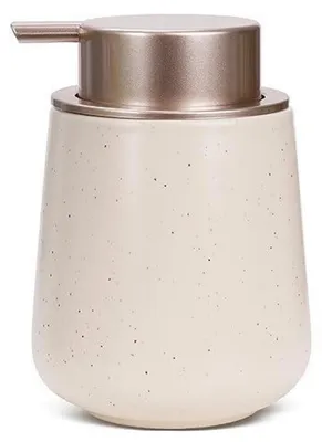 Immagine prodotto di Distributore di sapone in Vetroceramica, capacità 350 ml, color beige, con erogatore grande, ideale per cucina e bagno