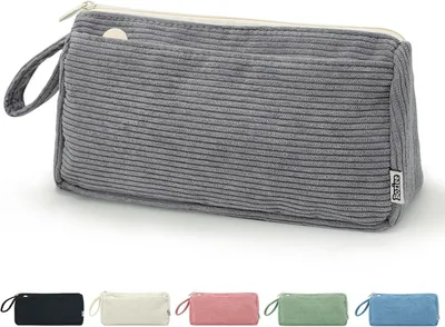 Productafbeelding van Corduroy Etui 22.5 x 6.5 x 11 cm, grijs, duurzaam, voor school en kantoor